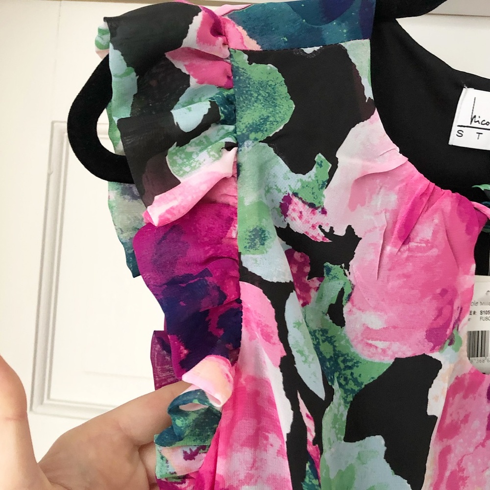 Nicole Miller Studio | Ruffle Sleeve Maxi DressNWT - Picture 6 of 8